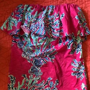 Lily Pulitzer Ruffle Pink Tube Top
